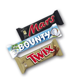 Twix, Bounty, Mars