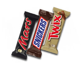 Snickers, Twix, Mars